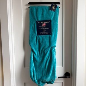 U.S. Polo Assn. Teal Throw Blanket
